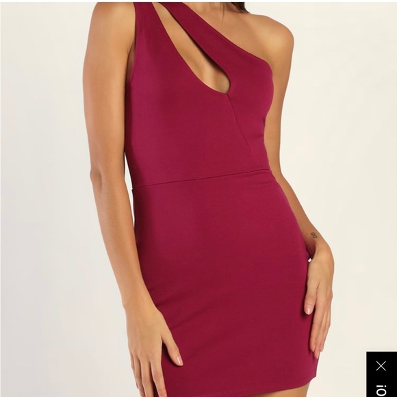 Lulus Dresses & Skirts - Lulus Down to Party Magenta One Shoulder Cutout Bodycon Mini Dress